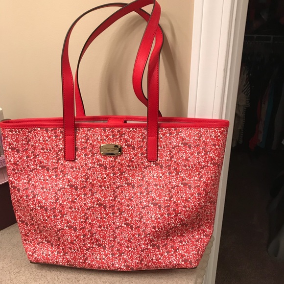 Michael Kors Handbags - Michael Kors Emry Dark Sangria Med Floral Tote *